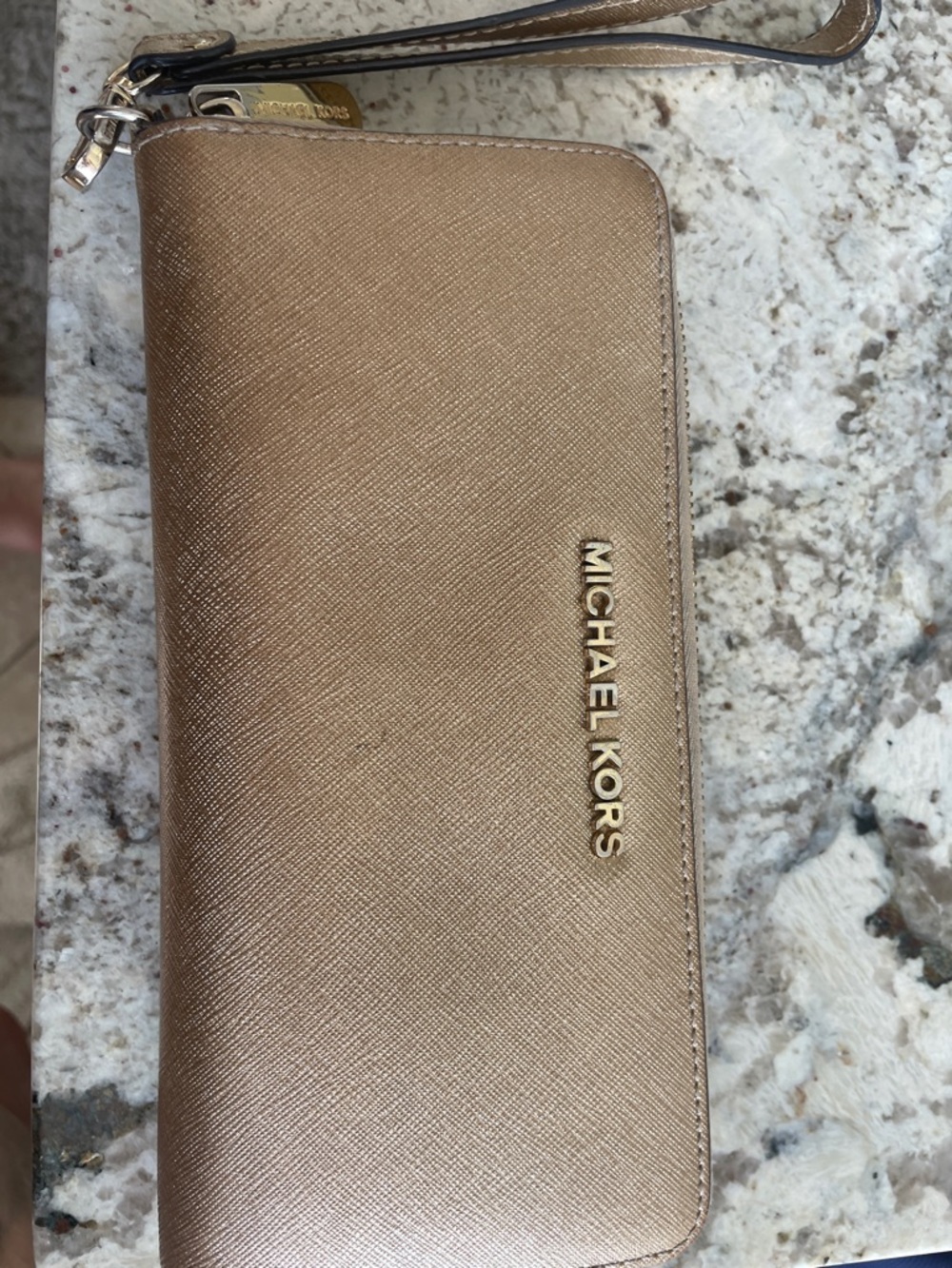 Michael Kors Gold Zip Wallet Wristlet